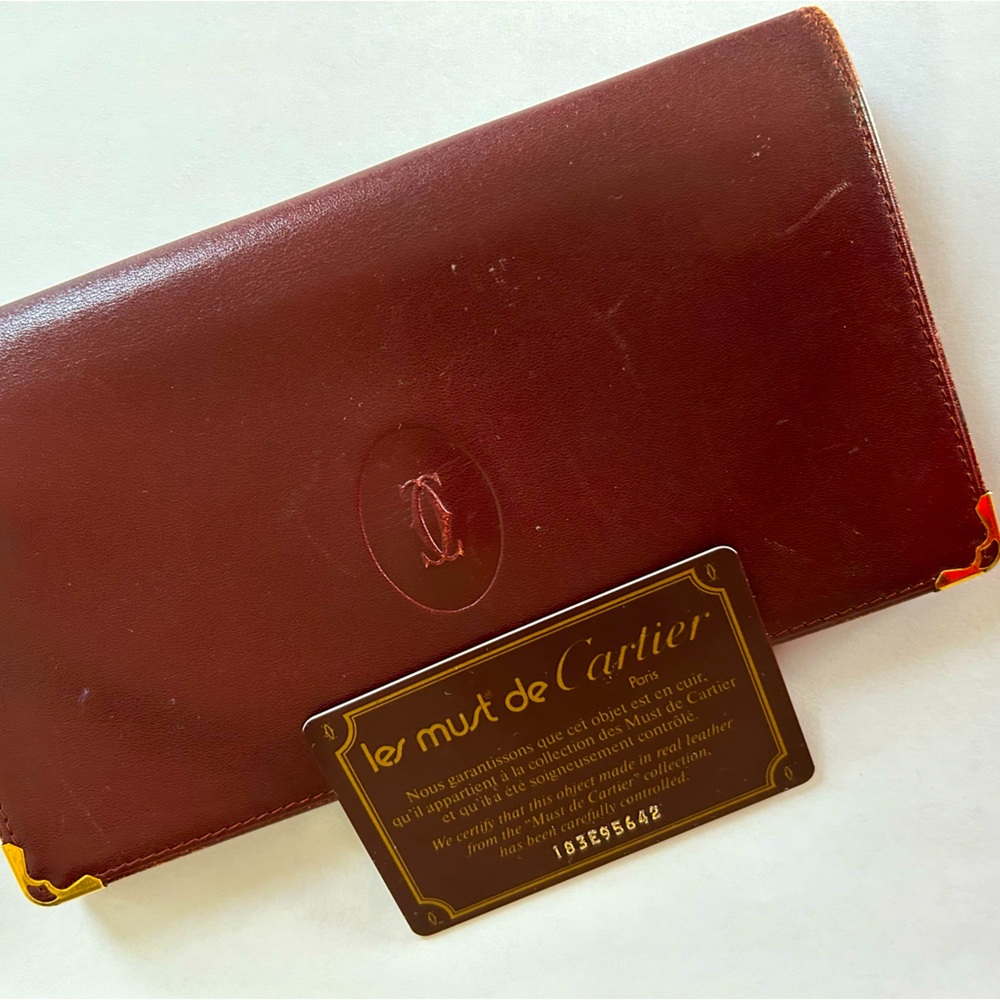 Cartier Kisslock Wallet (Burgundy/wine) “Vintage”